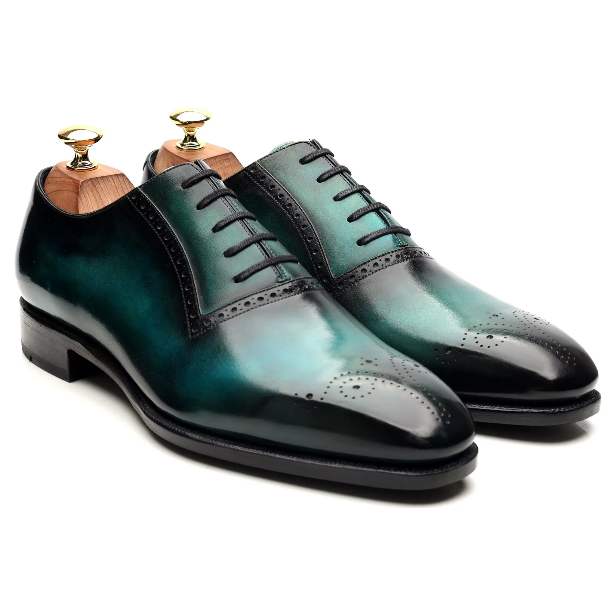 '107 Artista' Black Patina Leather Oxford UK 8.5