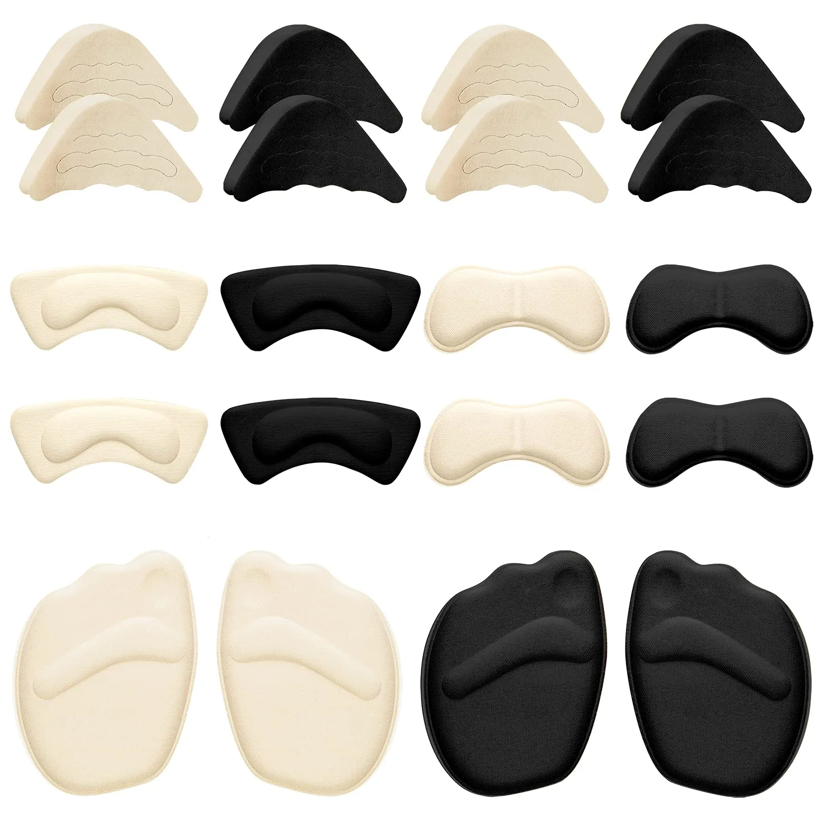 12 Pairs Shoe Filler High Heel Cushion Pads Adjustable Toe Filler Inserts Front Insoles Heel Grips Liner Insert for Preventing Too Big Shoe from Heel Slipping Blisters Relieve Pain (Elegant Style) Elegant Style