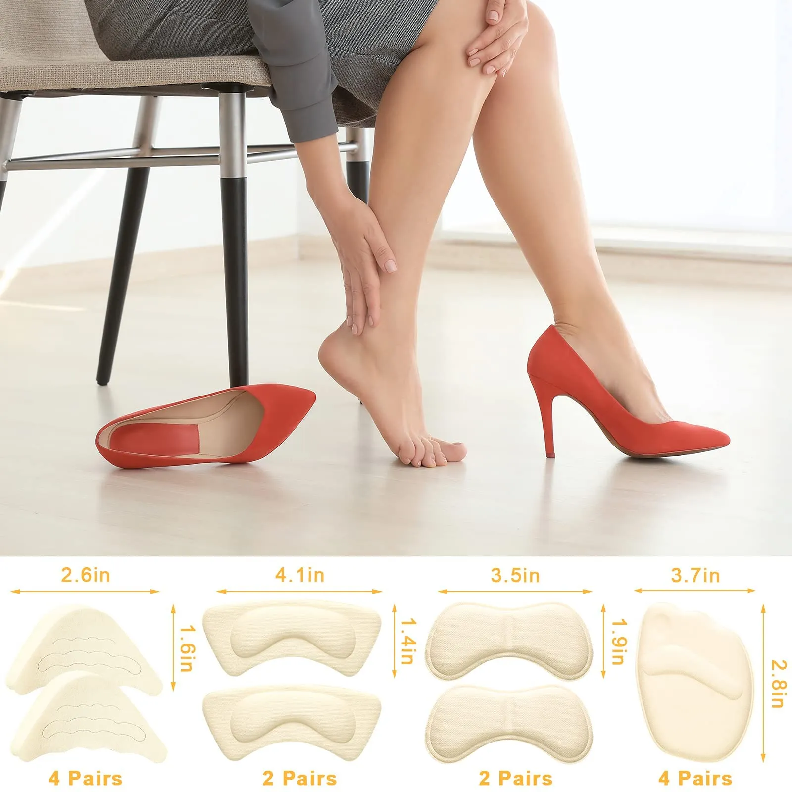 12 Pairs Shoe Filler High Heel Cushion Pads Adjustable Toe Filler Inserts Front Insoles Heel Grips Liner Insert for Preventing Too Big Shoe from Heel Slipping Blisters Relieve Pain (Elegant Style) Elegant Style