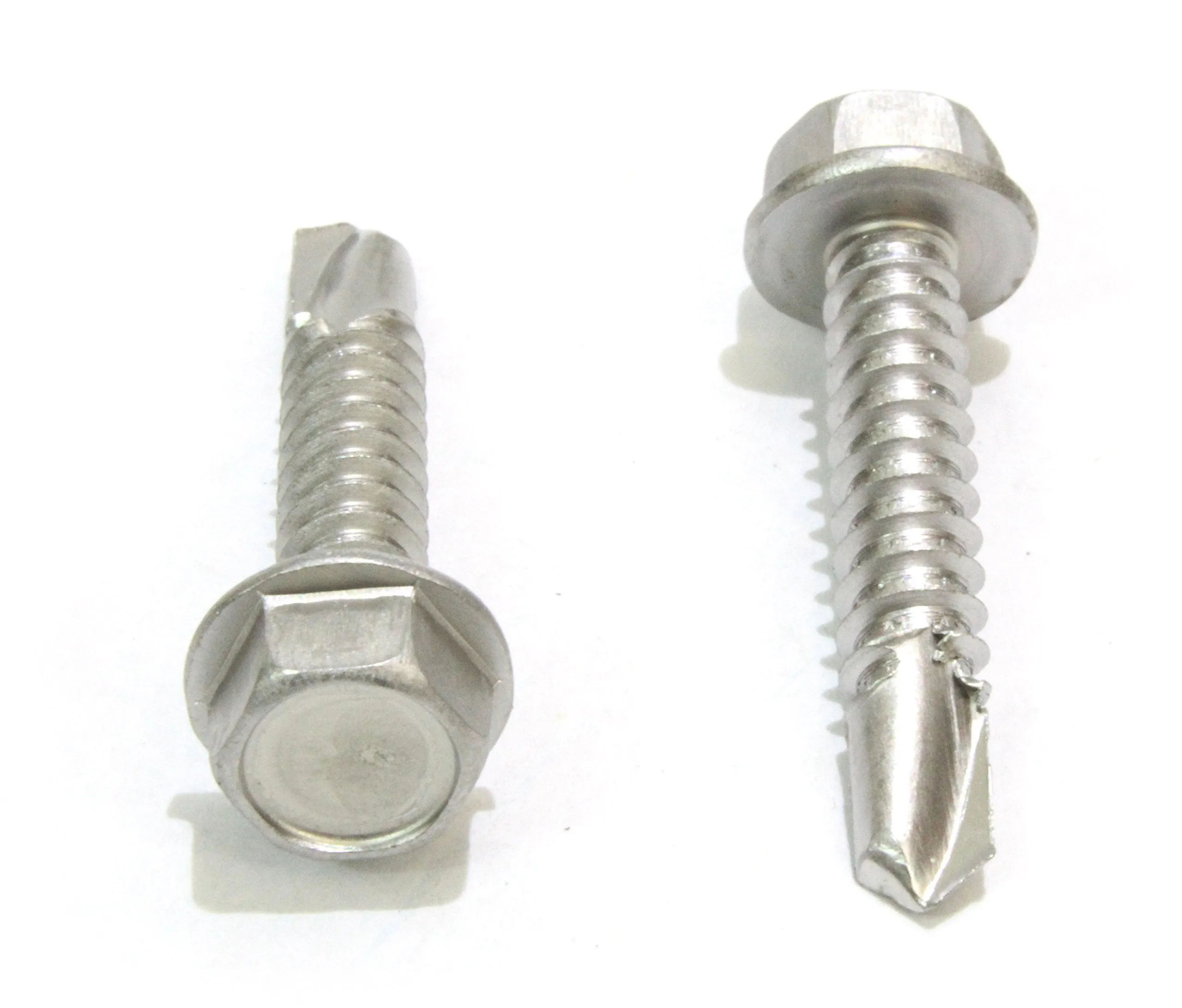 12 X 1'' Stainless Hex Washer Head Self Drilling Screws, (100 pc), 410 Stainless Steel