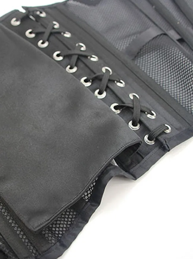 14 Steel Bones See-through Mesh Breathable Lace Up Waist Training Corset