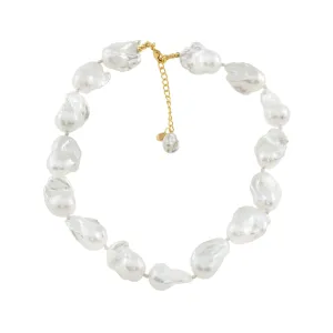 18k Gold Vermeil Natural Baroque Pearl Necklace: The Blake