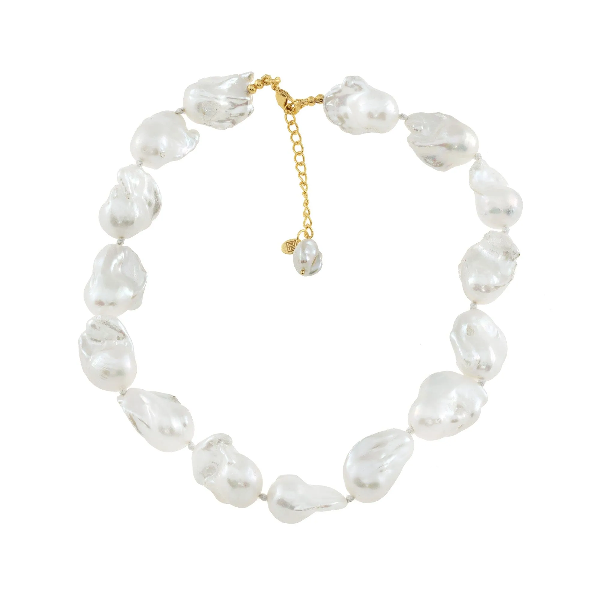 18k Gold Vermeil Natural Baroque Pearl Necklace: The Blake