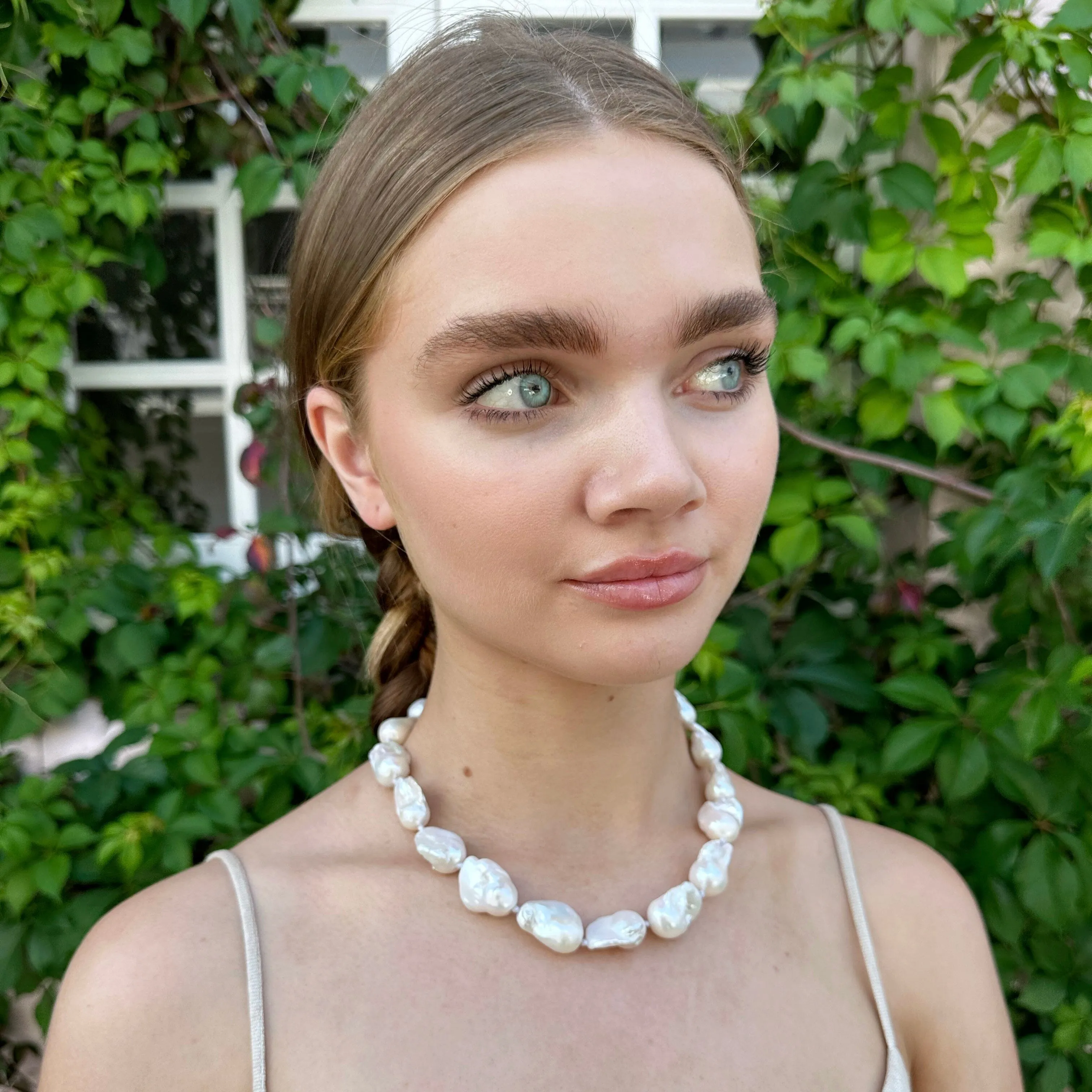 18k Gold Vermeil Natural Baroque Pearl Necklace: The Blake