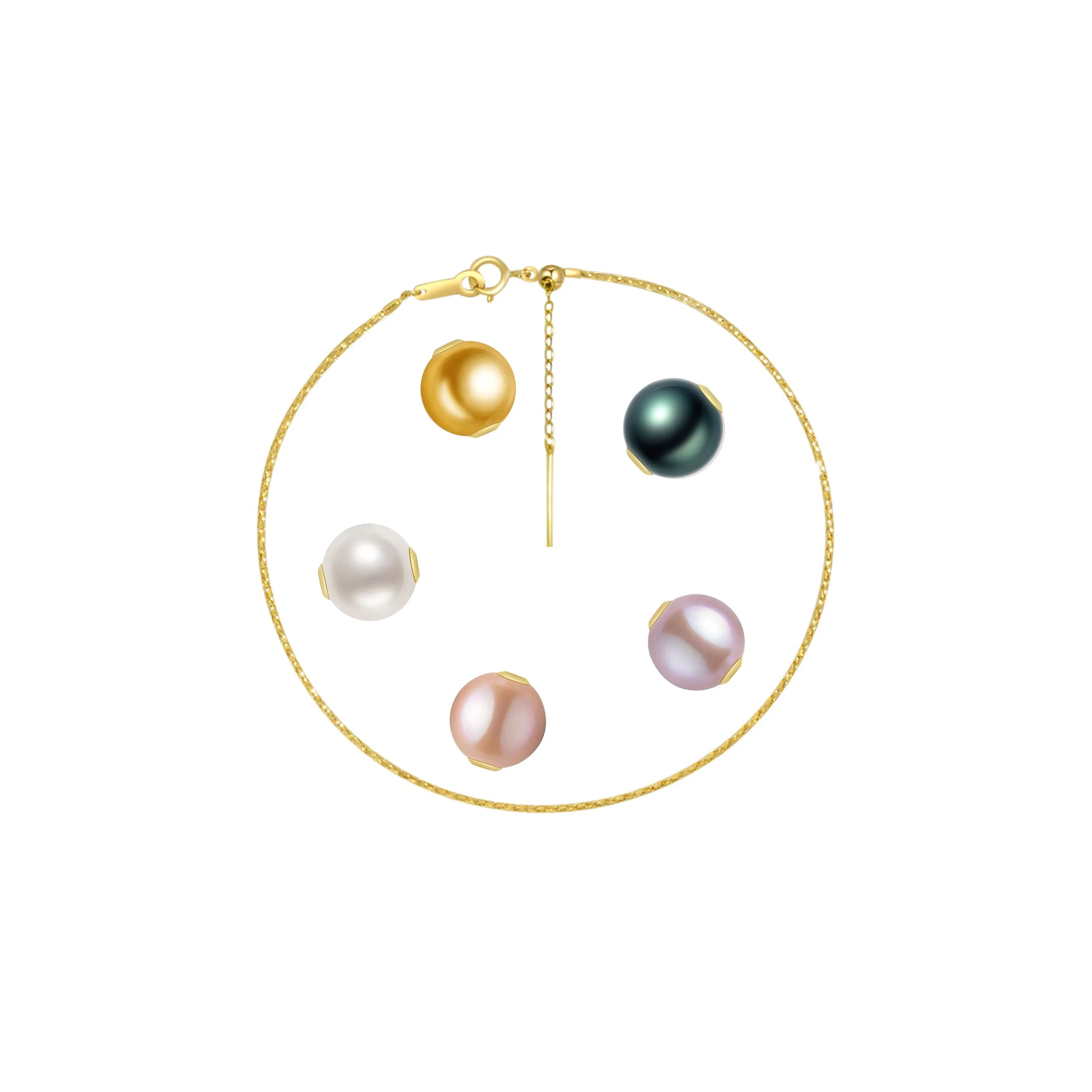 18K Solid Gold Interchangeable Pearl Bracelet KB00004 | Possibilities
