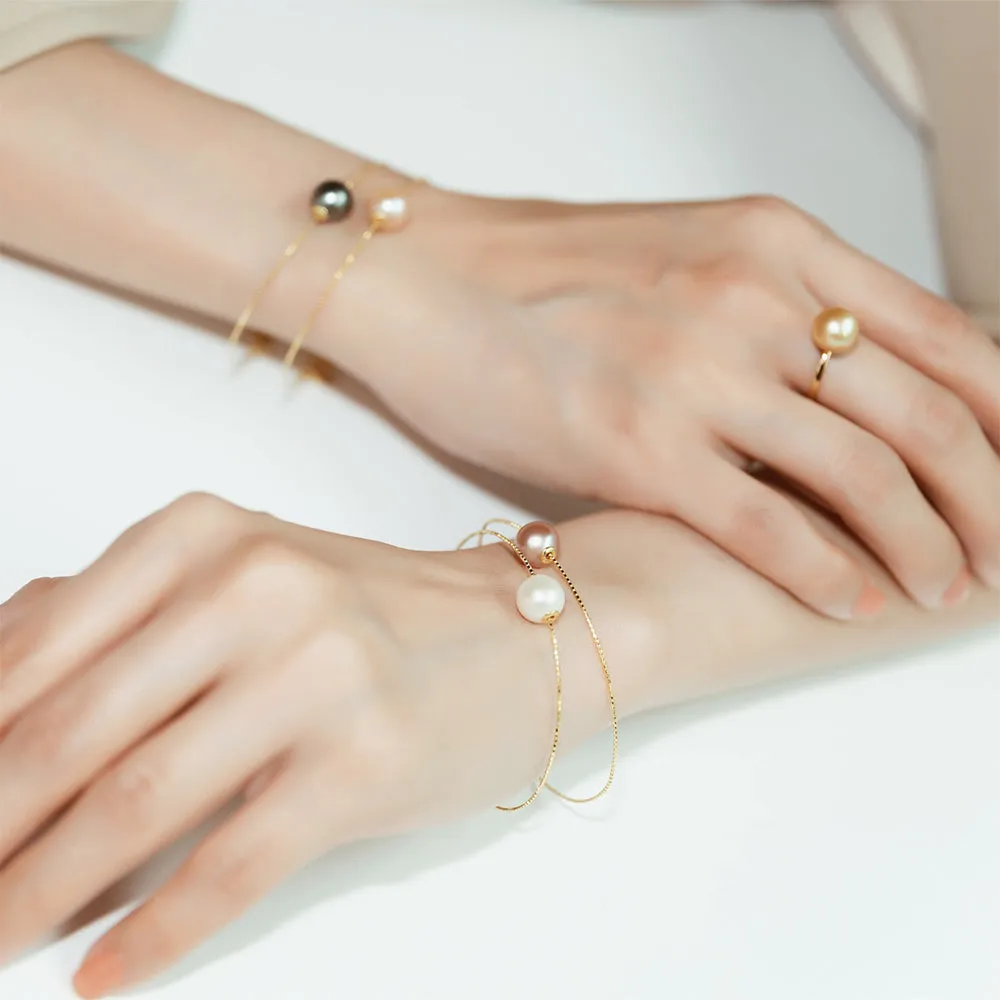 18K Solid Gold Interchangeable Pearl Bracelet KB00004 | Possibilities