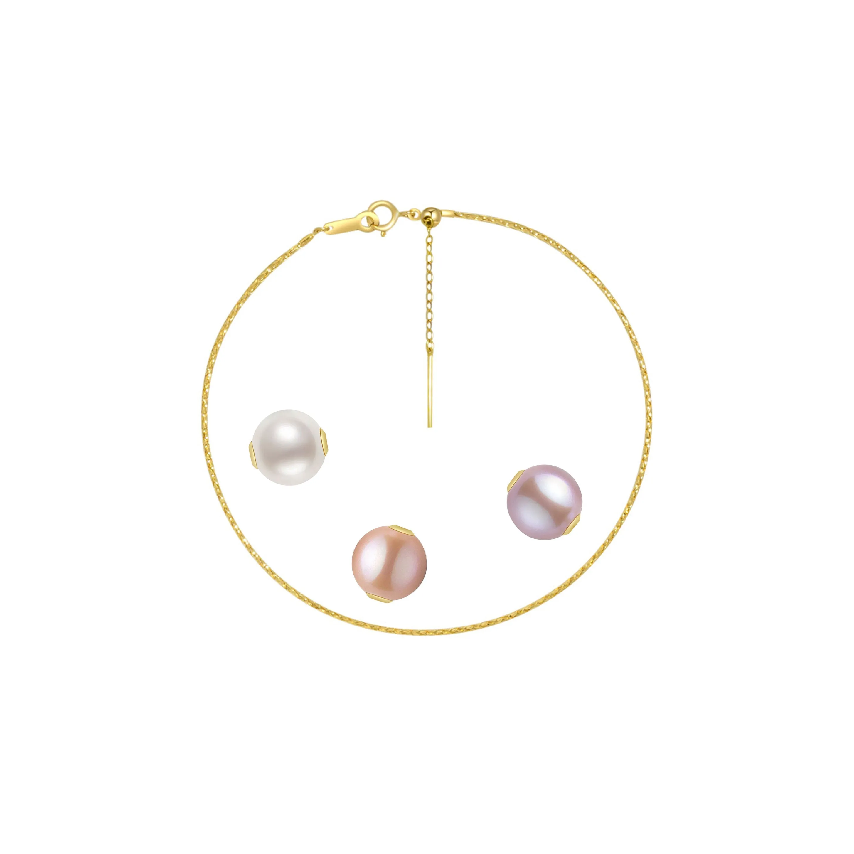 18K Solid Gold Interchangeable Pearl Bracelet KB00004 | Possibilities