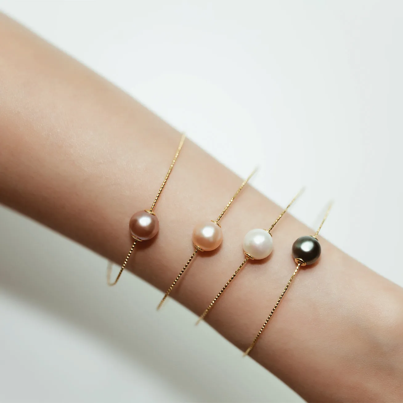 18K Solid Gold Interchangeable Pearl Bracelet KB00004 | Possibilities
