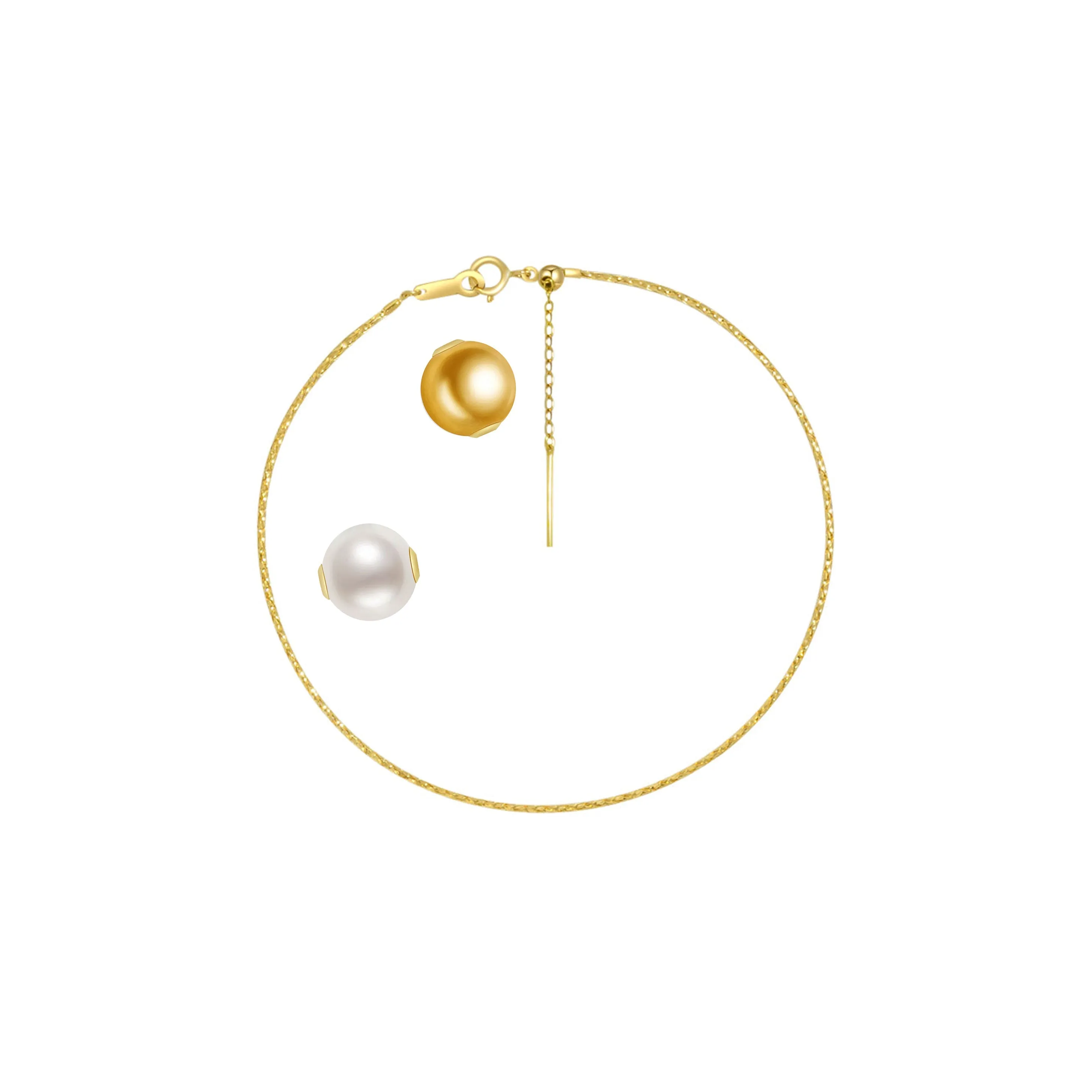 18K Solid Gold Interchangeable Pearl Bracelet KB00004 | Possibilities