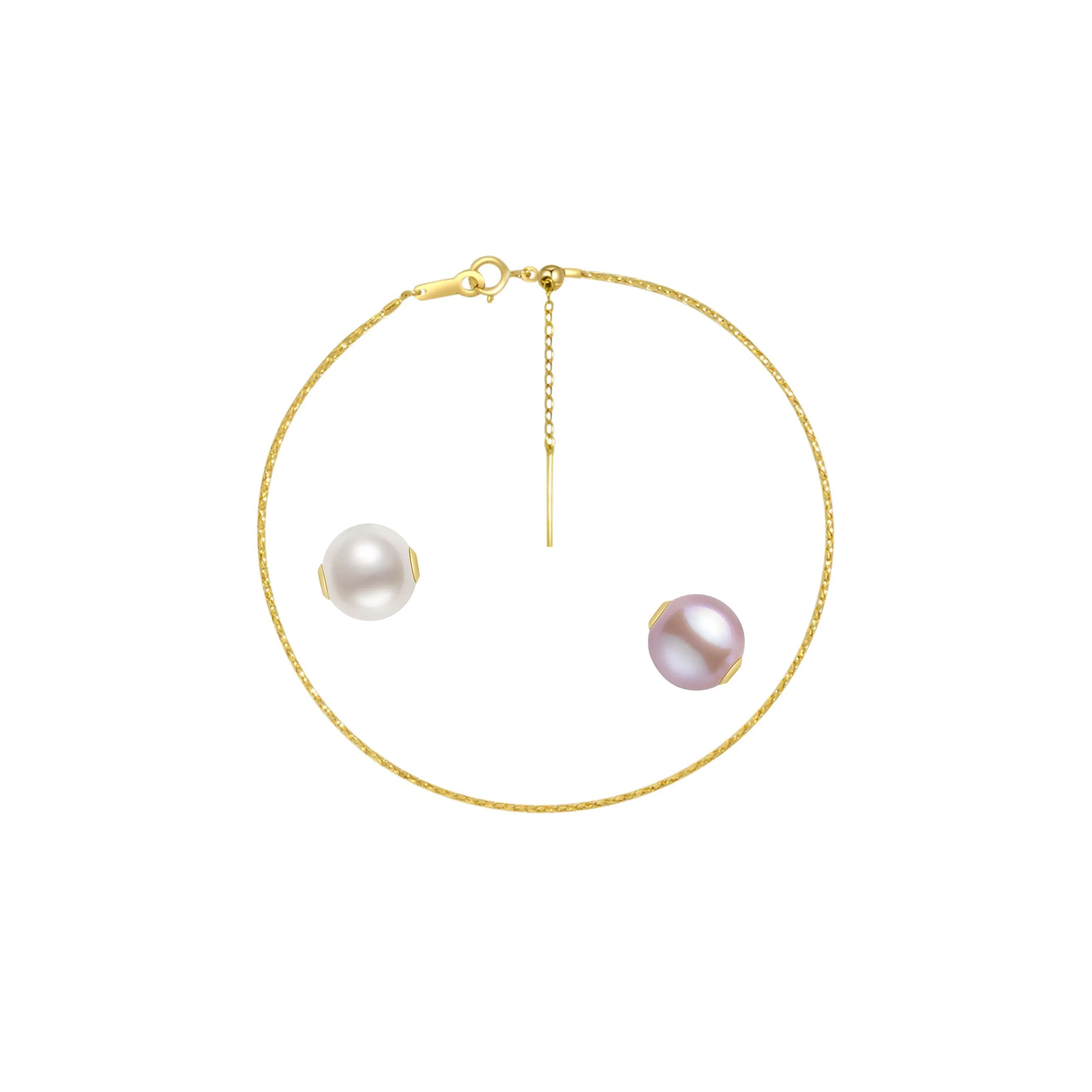 18K Solid Gold Interchangeable Pearl Bracelet KB00004 | Possibilities