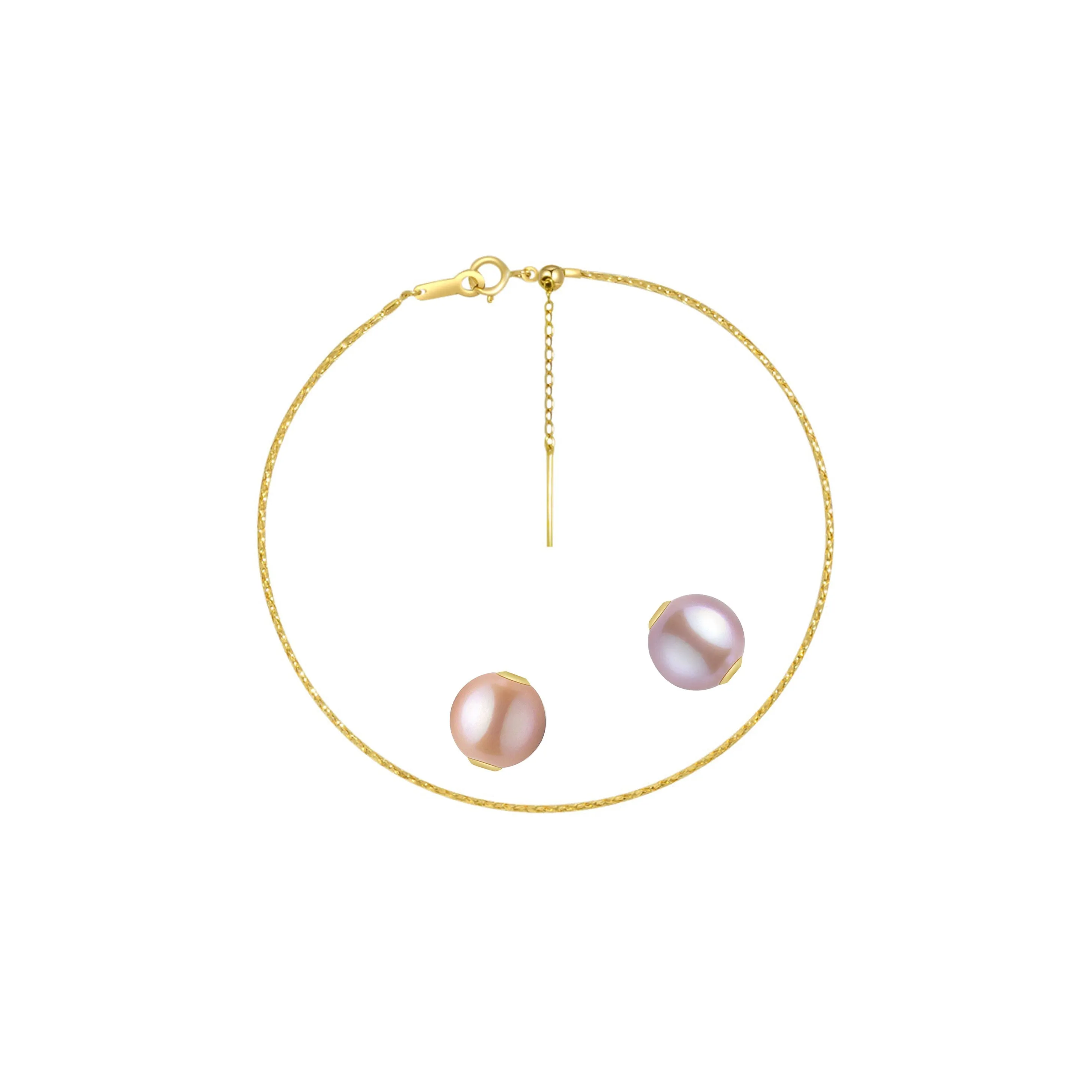 18K Solid Gold Interchangeable Pearl Bracelet KB00004 | Possibilities