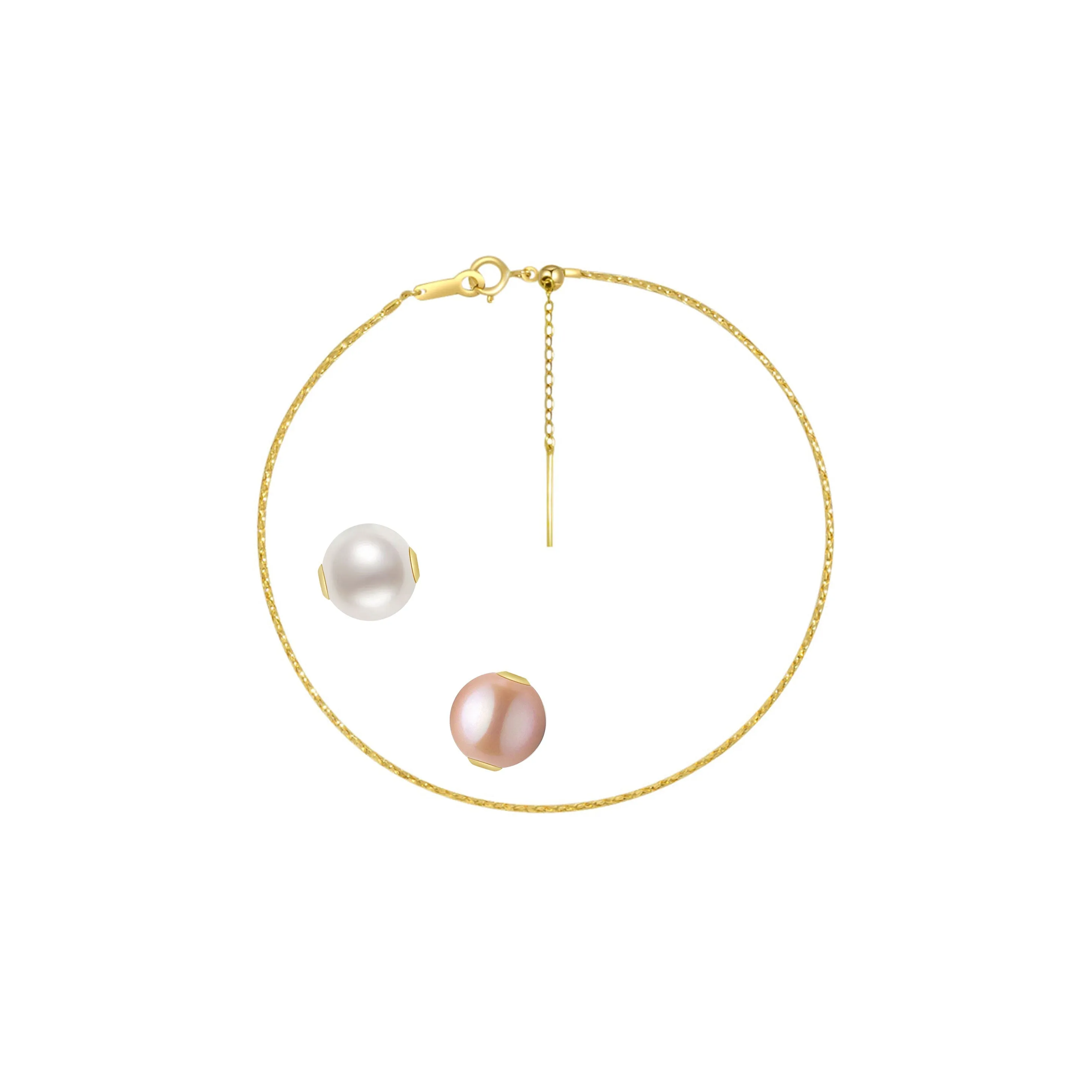 18K Solid Gold Interchangeable Pearl Bracelet KB00004 | Possibilities