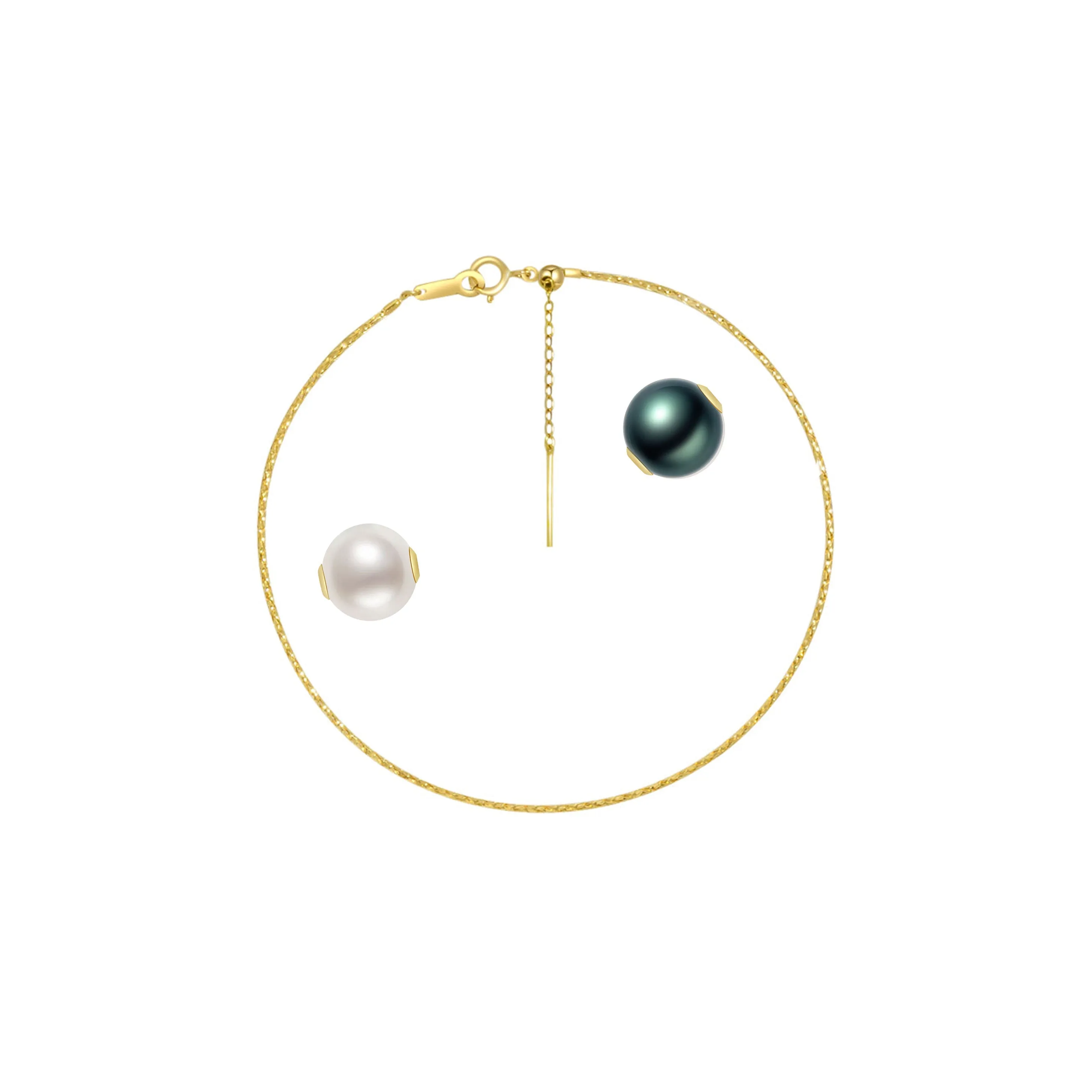18K Solid Gold Interchangeable Pearl Bracelet KB00004 | Possibilities