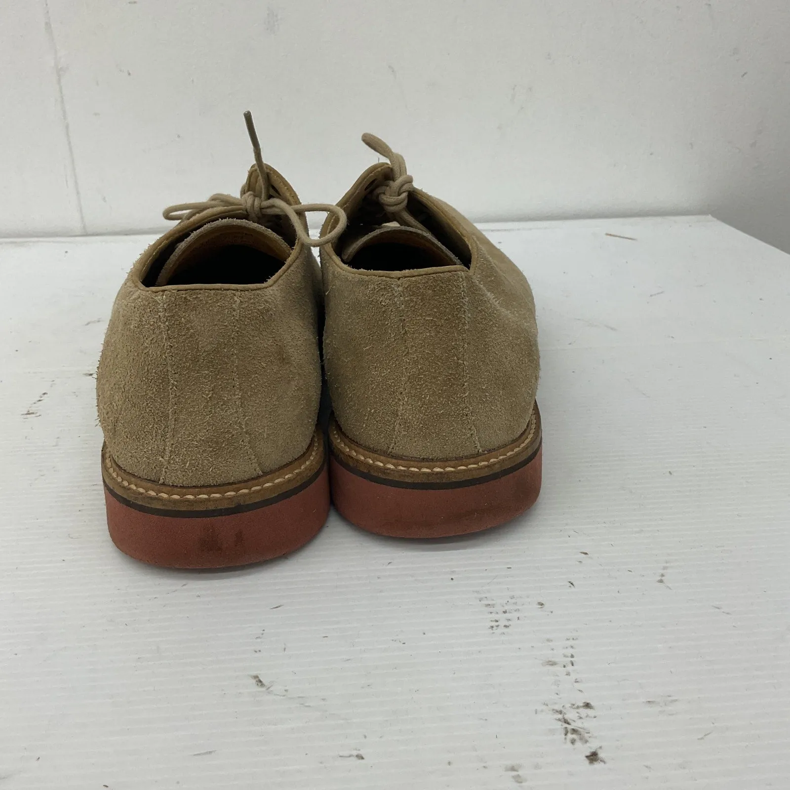 1901 Men's Tan Derby Dress Shoes Leather Size 10 Preowned