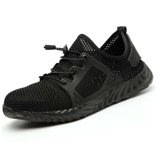 2020 New Breathable Mesh Safety Shoes Men Light Sneaker Indestructible Steel Toe Soft Anti-piercing Work Boots Plus size 35-48