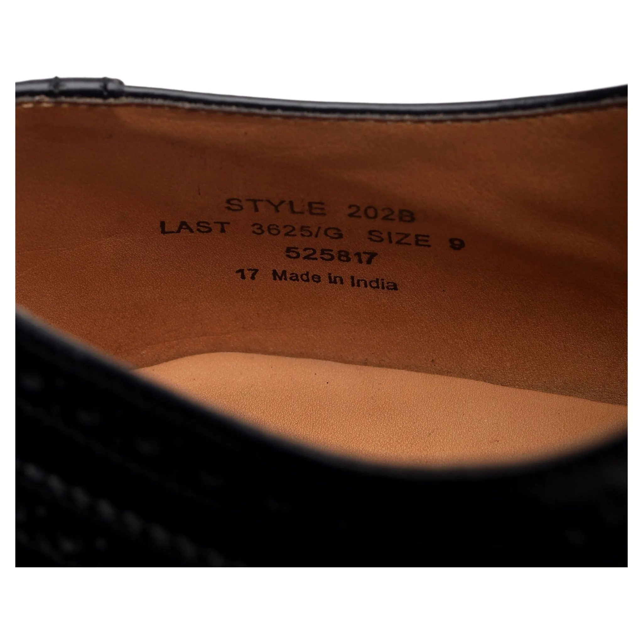 '202B' Black Leather Oxford Brogue UK 9 G
