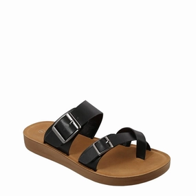 2Buckle Slip On Comfy Sandal (BLACK NUBUCK) Vibrant Style