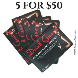 5 For $50 Date Rape Drug Test Kit Drink Guard Strips