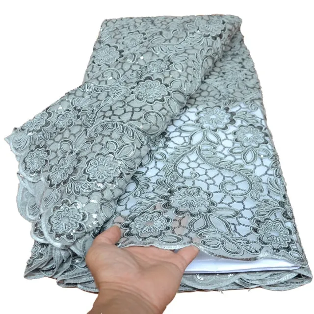5 yards sequins lace fabric