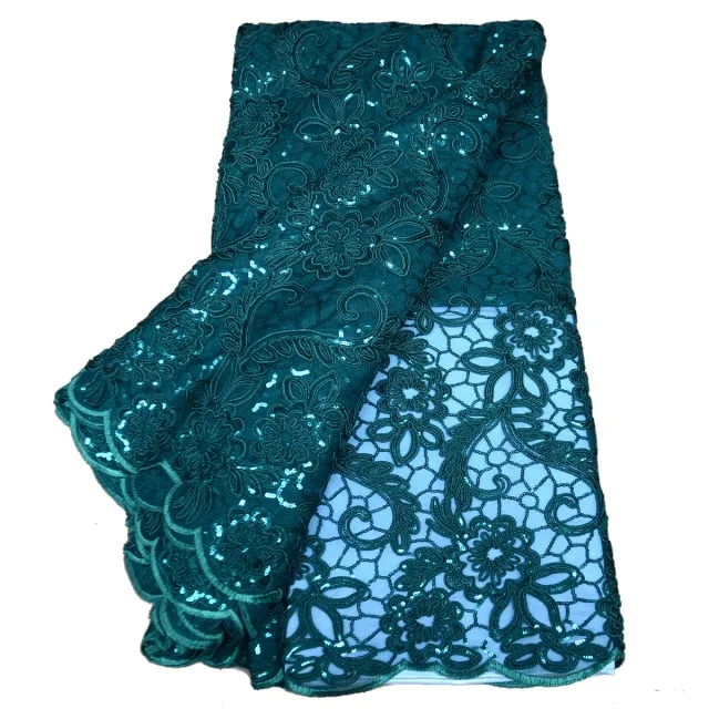 5 yards sequins lace fabric