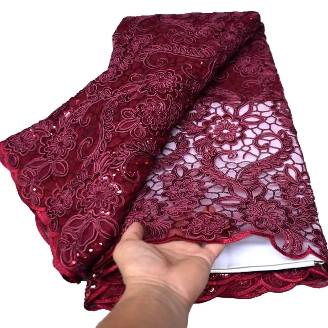 5 yards sequins lace fabric