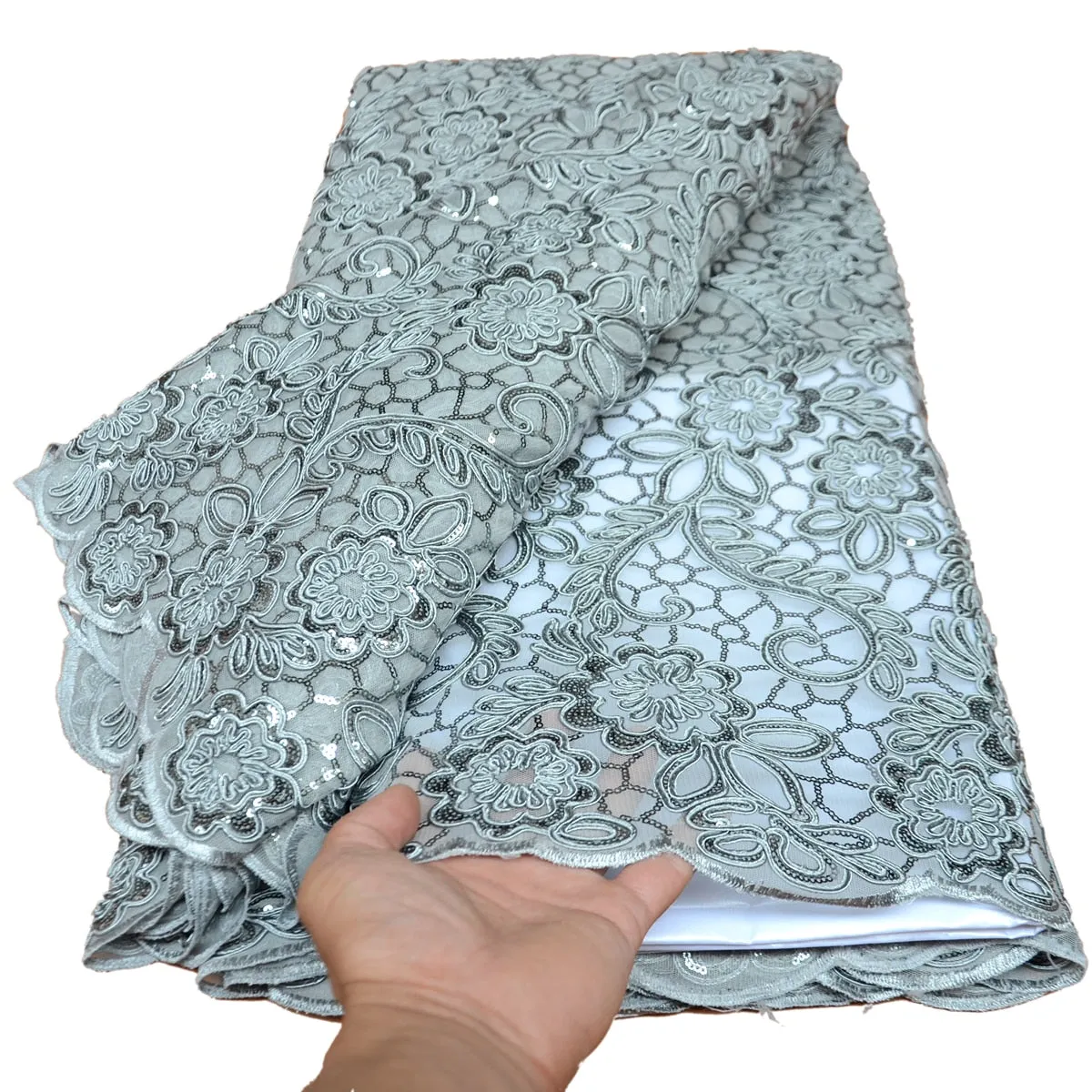 5 yards sequins lace fabric