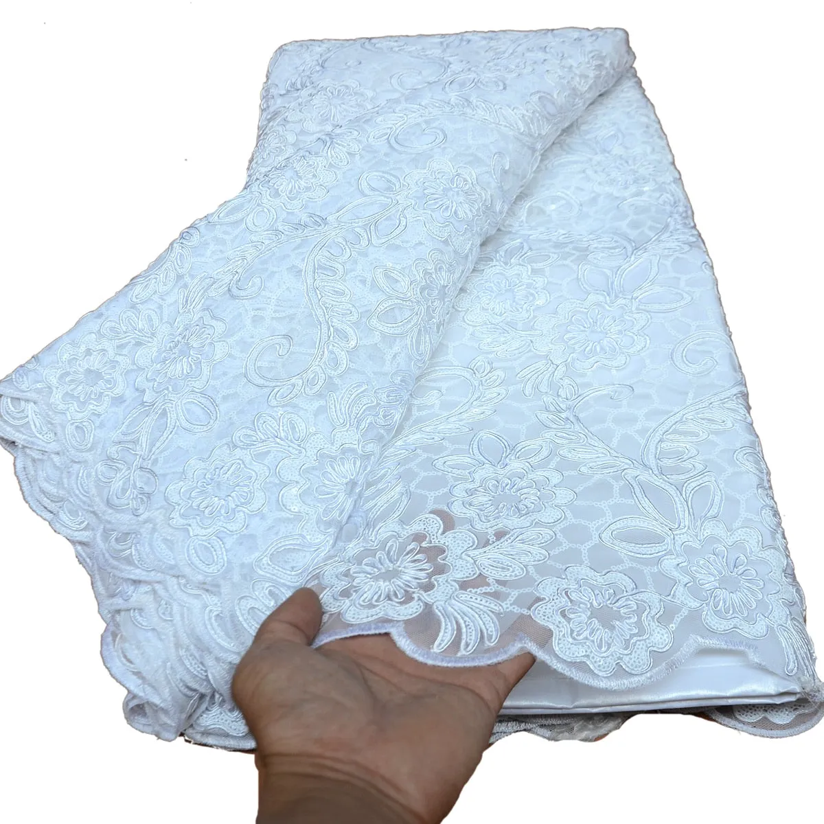 5 yards sequins lace fabric