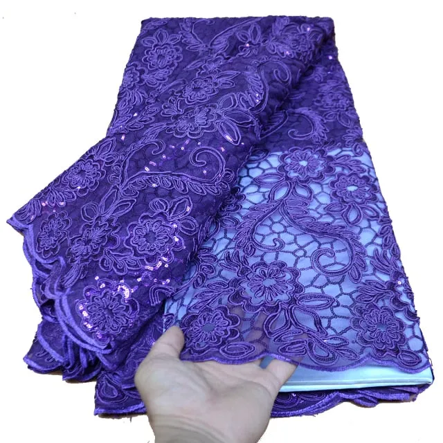 5 yards sequins lace fabric