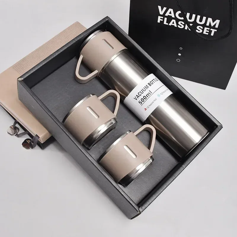500ml Stainless Steel Insulated Bottle-Mug Set Thermos Bottle