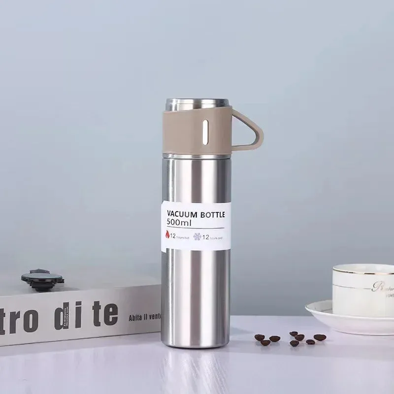 500ml Stainless Steel Insulated Bottle-Mug Set Thermos Bottle