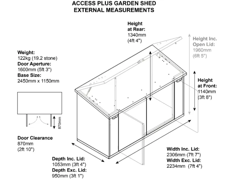 8ft x 4ft Metal Shed (The Access Plus)