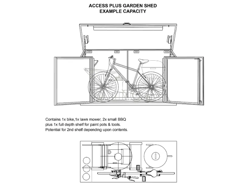 8ft x 4ft Metal Shed (The Access Plus)