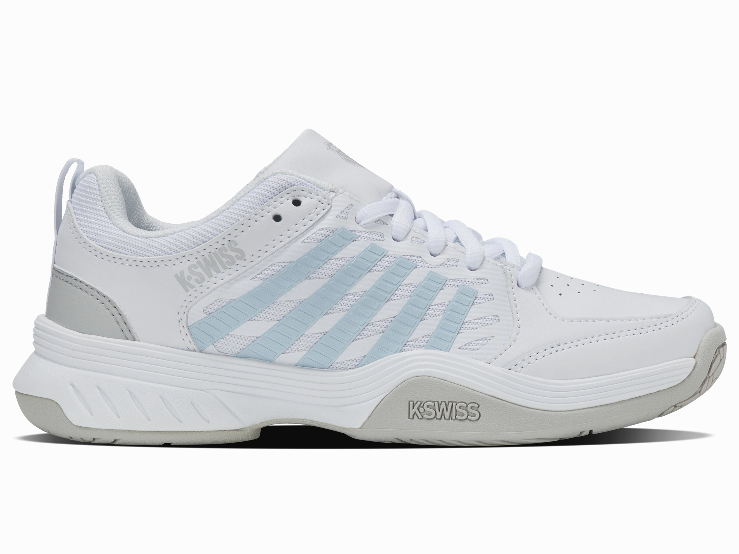 94428-117-M | COURT EXPRESS 2 | WHITE/BALLAD BLUE/DAWN BLUE Breathable Airflow Channels Dry Base