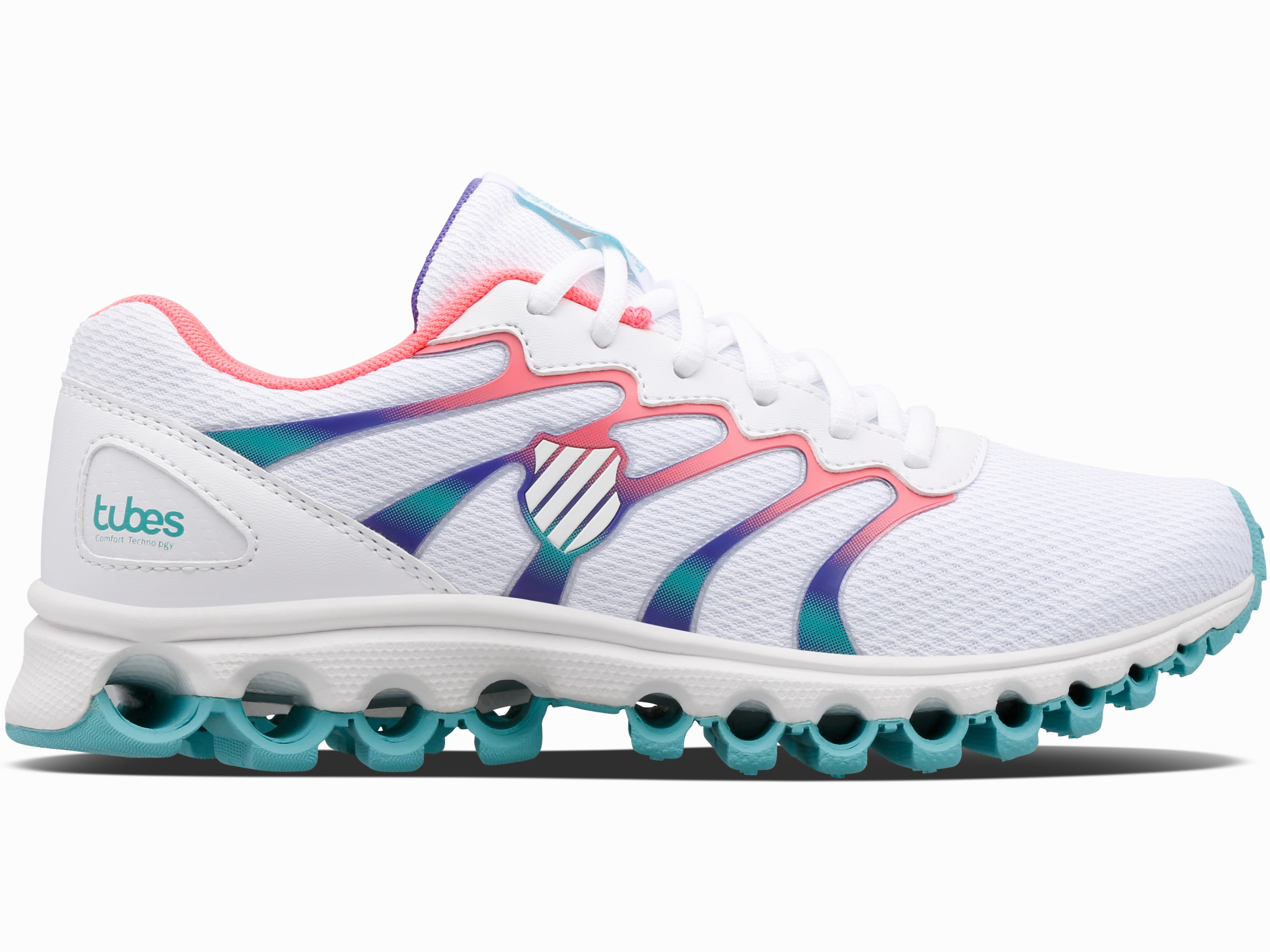 Zip Fast Non Restrictive Fit Design 97112-125-W | TUBES 200 | WHITE/FLUO PINK/BLUE TURQUOISE