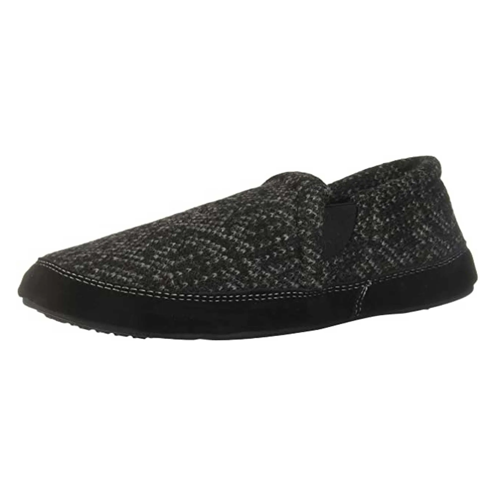 Acorn Men's Moc Slippers - Fave Gore Wool, Charcoal Tweed, Medium | A11172CTWMM