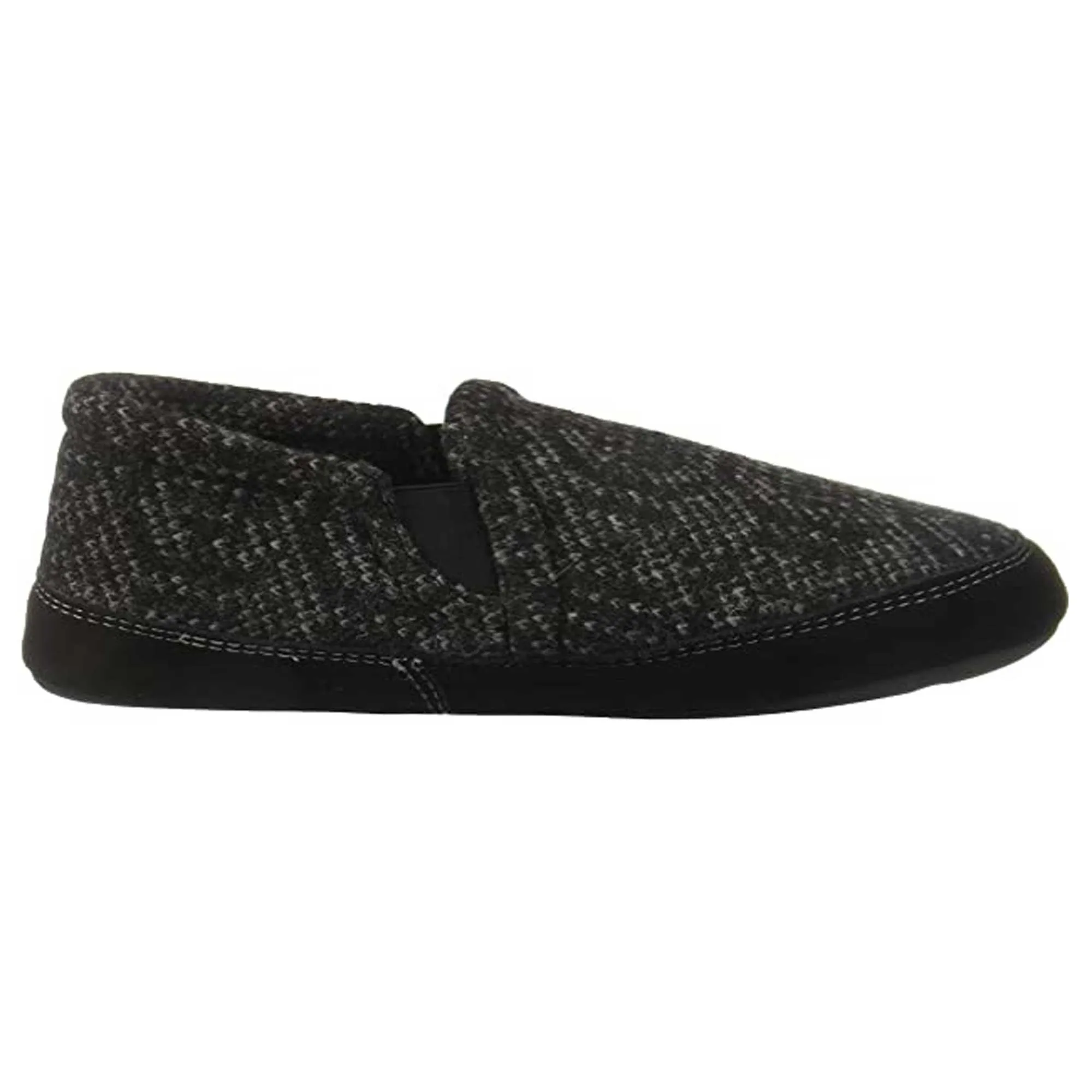 Acorn Men's Moc Slippers - Fave Gore Wool, Charcoal Tweed, Medium | A11172CTWMM