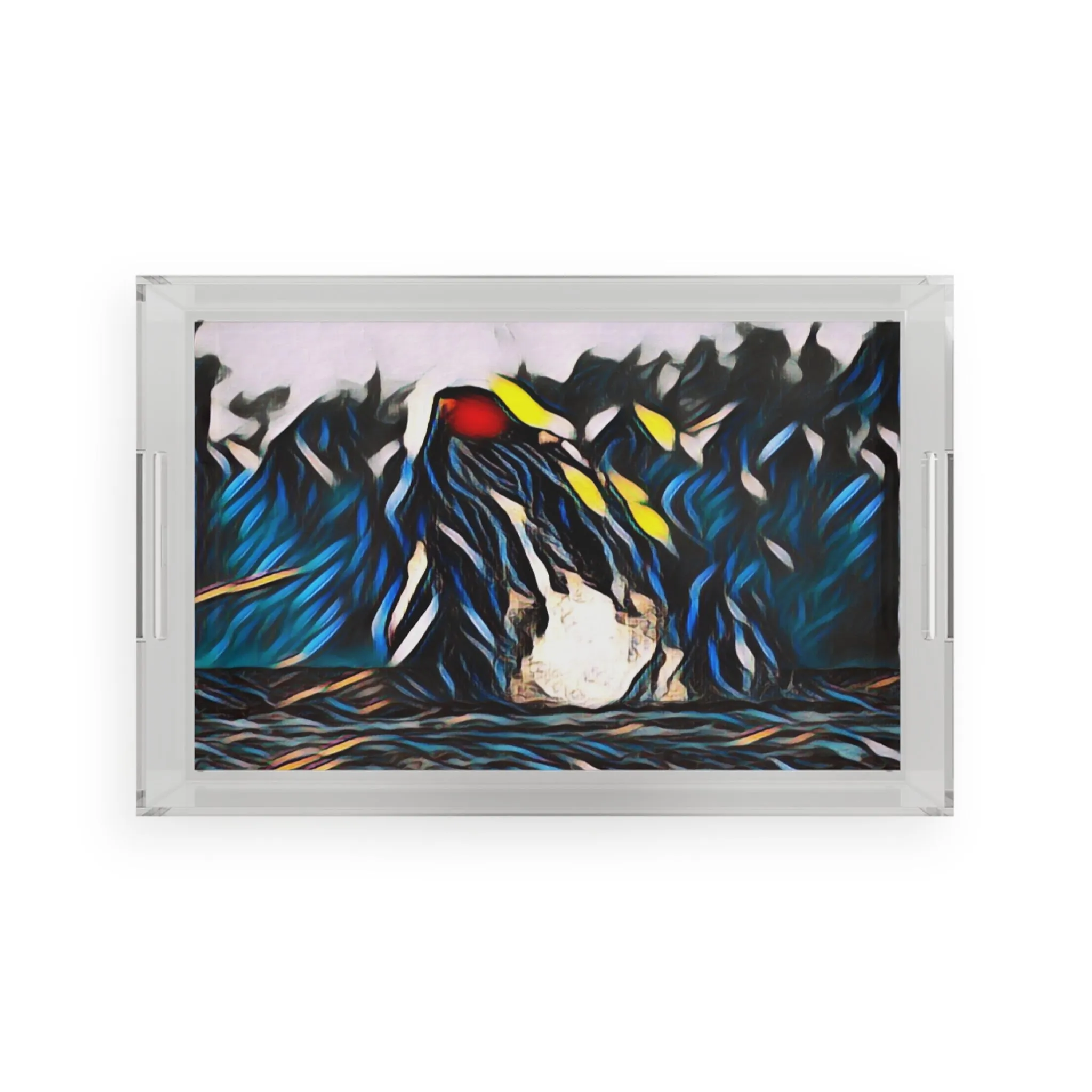 Acrylic Serving Tray ... "Ken's Favourite Humpback Breach" ... Circa: 21st Century ... Maui, HI ... Original Works ...