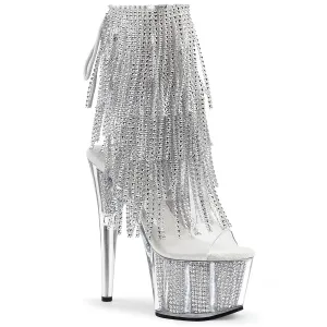 ADORE-1017SRS Pleaser Clear/Silver Sexy Platform Shoes (Pole Dancing Heels)