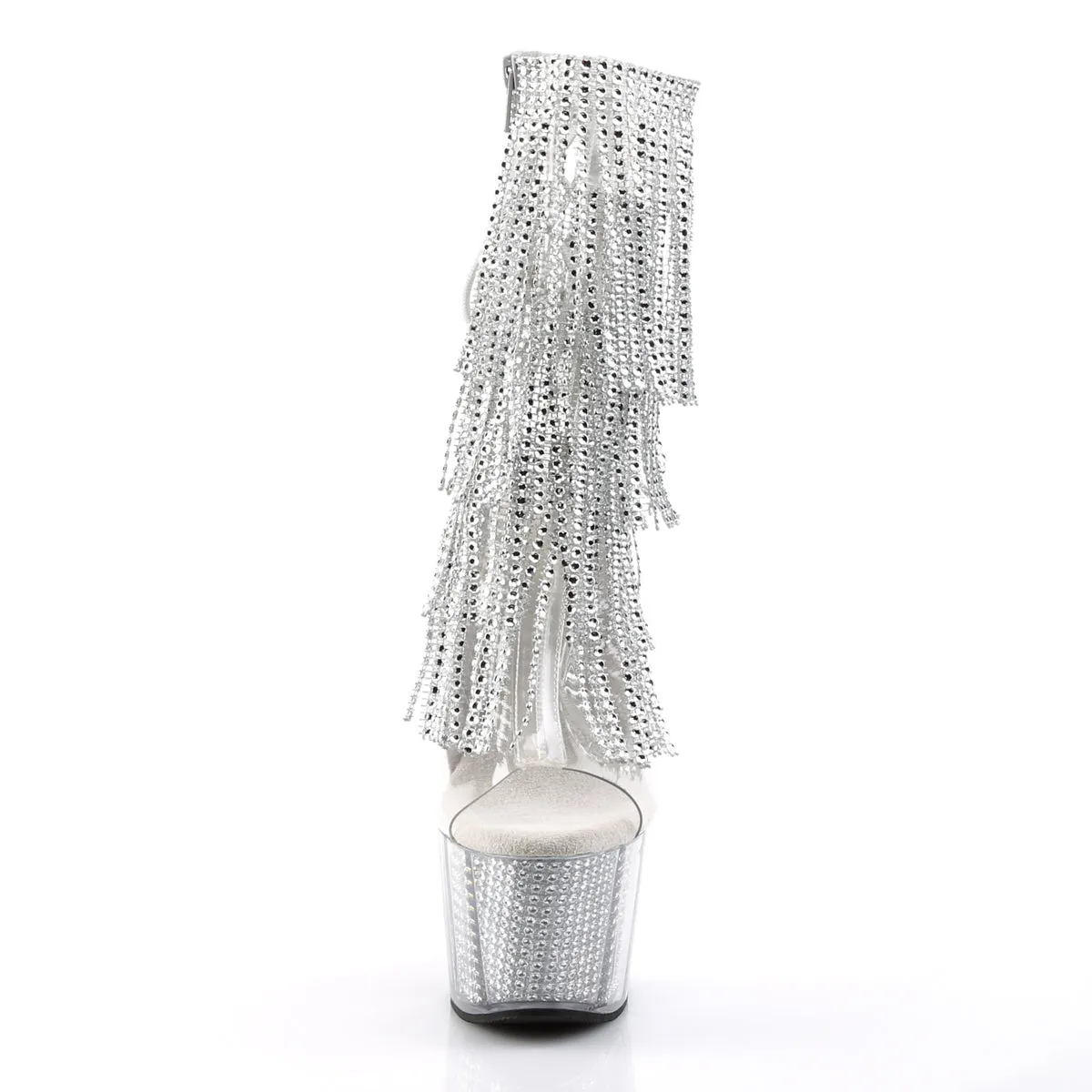 ADORE-1017SRS Pleaser Clear/Silver Sexy Platform Shoes (Pole Dancing Heels)