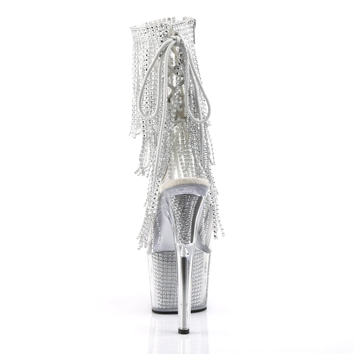 ADORE-1017SRS Pleaser Clear/Silver Sexy Platform Shoes (Pole Dancing Heels)