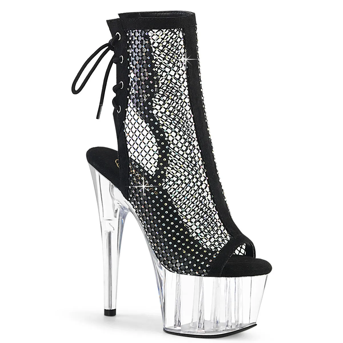 ADORE-1018RM Pleaser Black Faux Suede Sexy Platform Shoes (Pole Dancing Heels)