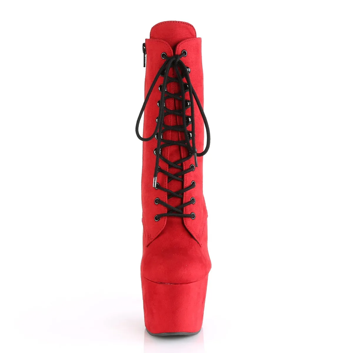 ADORE-1020FS Pleaser Red Faux Suede Sexy Platform Shoes (Pole Dancing Heels)