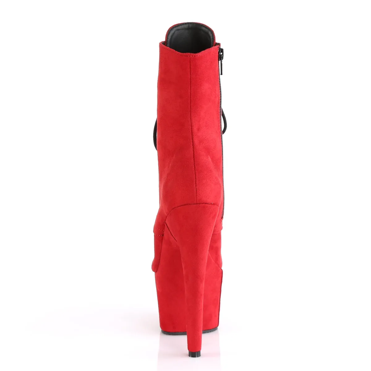 ADORE-1020FS Pleaser Red Faux Suede Sexy Platform Shoes (Pole Dancing Heels)