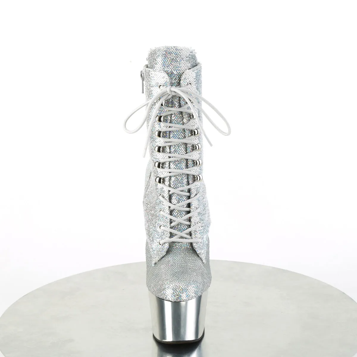 ADORE-1020SQ-02 Pleaser Silver Hologram Sexy Platform Shoes (Pole Dancing Heels)