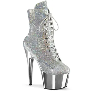 ADORE-1020SQ-02 Pleaser Silver Hologram Sexy Platform Shoes (Pole Dancing Heels)