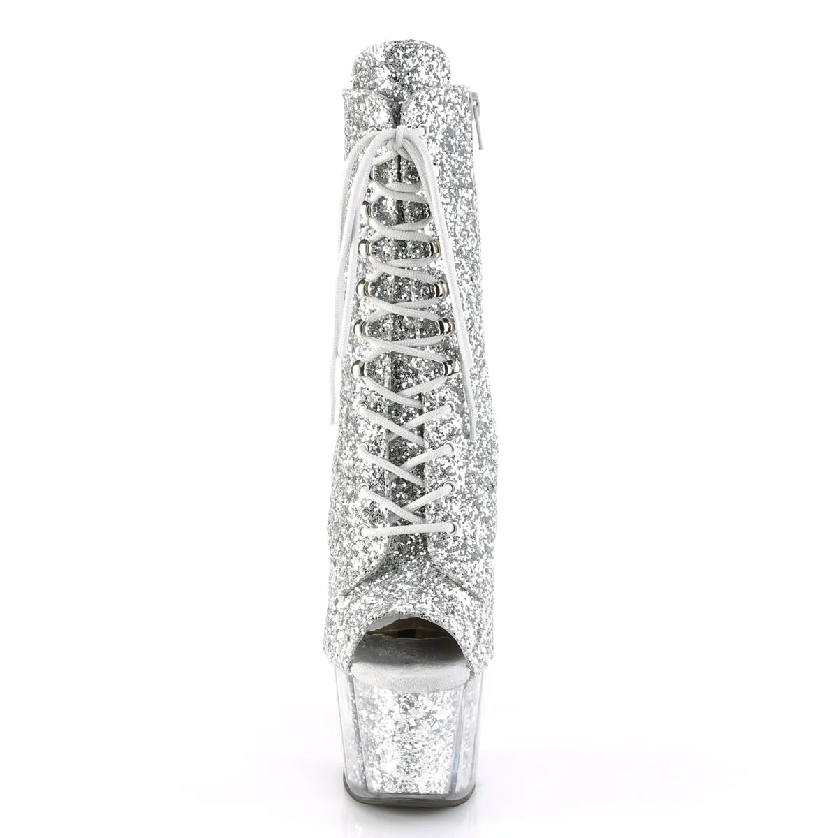 ADORE-1021G Pleaser Silver Glitter Sexy Platform Shoes (Pole Dancing Heels)