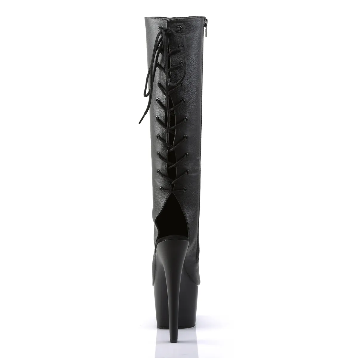ADORE-2018 Pleaser Black Faux Leather Sexy Platform Shoes (Pole Dancing Heels)