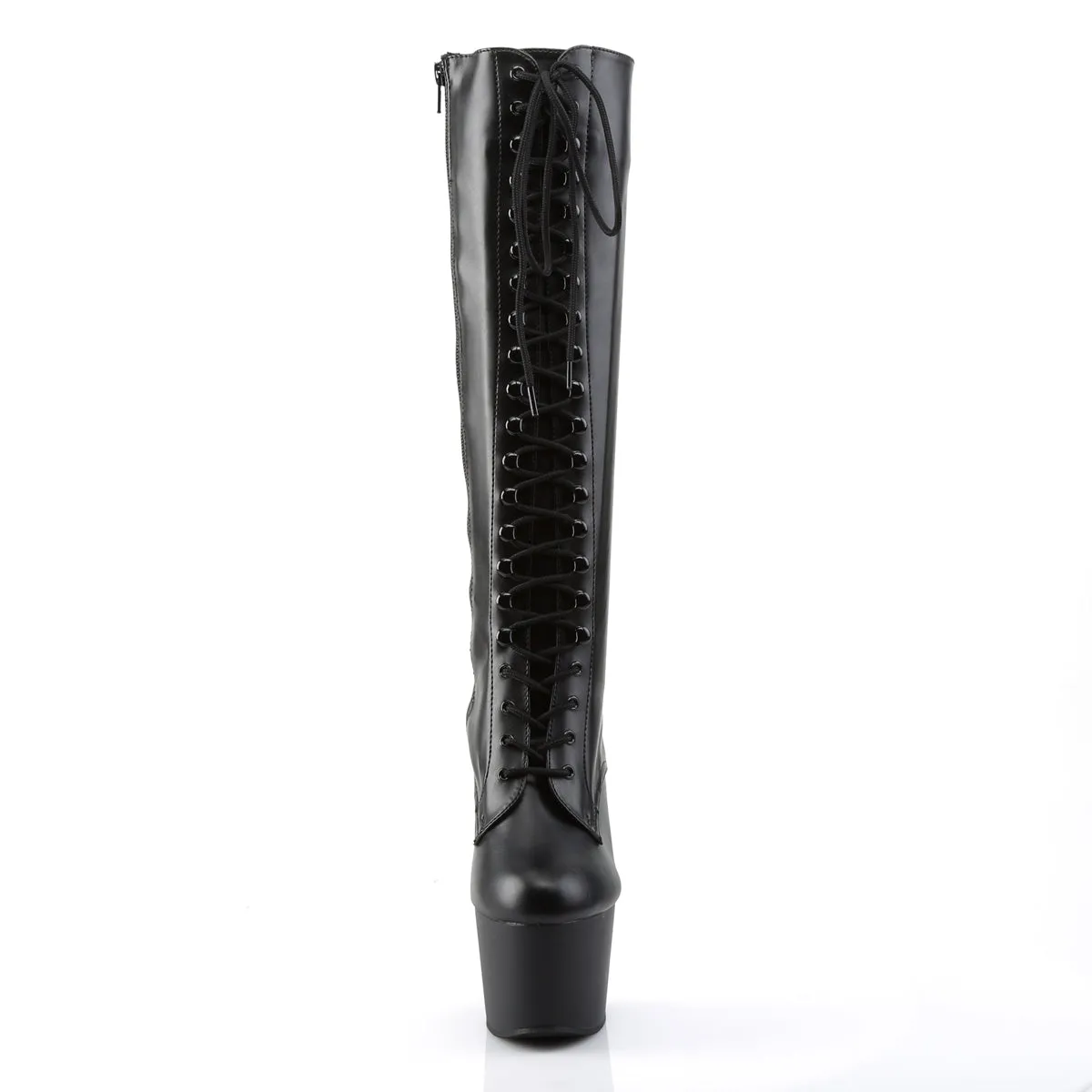 ADORE-2023 Pleaser Black Faux Leather Sexy Platform Shoes (Pole Dancing Heels)