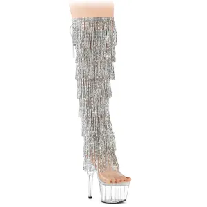 ADORE-3019C-RSF Pleaser Clear/Silver Sexy Platform Shoes (Pole Dancing Heels)