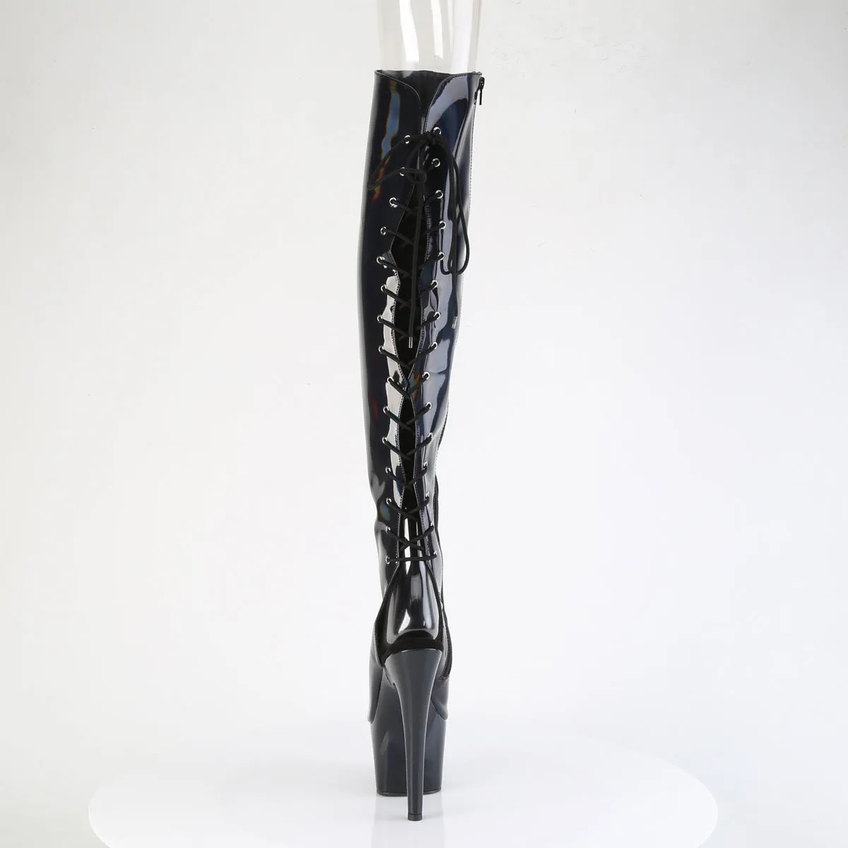 ADORE-3019HWR Pleaser Black Hologram Sexy Platform Shoes (Pole Dancing Heels)